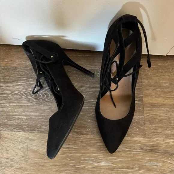 New Look Pointed Toes Black Suede Pump Heels 39 EU - Picture 2 of 3